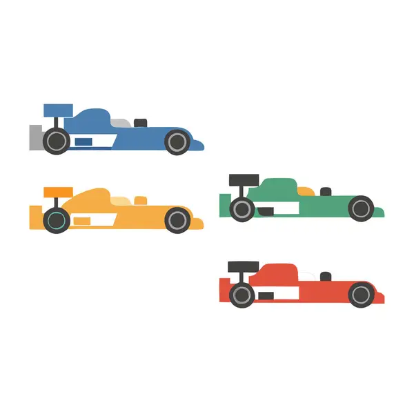 Formula 1 yarış arabalarının çeşitli canlı renkleri ve gösterişli tasarımları..