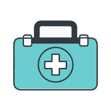 İçinde bandajlar, gazlı bez ve antiseptikler bulunan ilk yardım çantası..