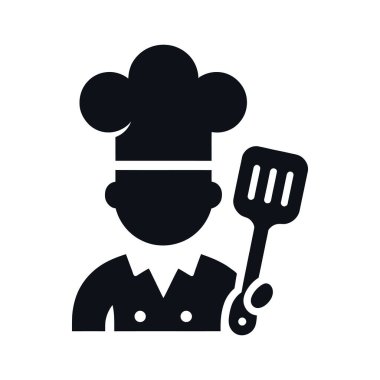 Aşçılık ve Aşçılık Temaları için Şef Siluet Simgesi