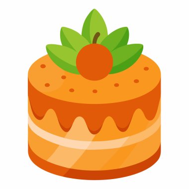 Havuçlu Kek vektör çizimi beyaz arkaplanda izole edildi.