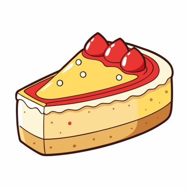 Cheesecake vektör çizimi beyaz arkaplanda izole edildi.