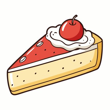 Cheesecake vektör çizimi beyaz arkaplanda izole edildi. 