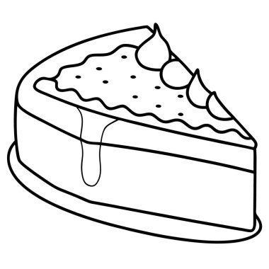 Cheesecake çizgisi sanat tarzı vektör çizimi beyaz arkaplanda izole edildi.