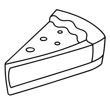 Cheesecake çizgisi sanat tarzı vektör çizimi beyaz arkaplanda izole edildi.