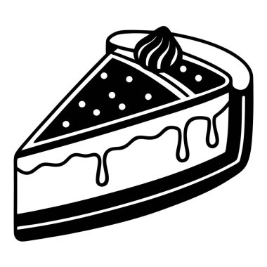 Cheesecake siluet vektör çizimi beyaz arkaplanda izole edildi.