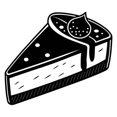 Cheesecake siluet vektör çizimi beyaz arkaplanda izole edildi.