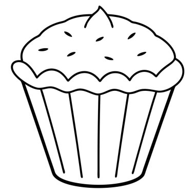 Mısır Kek Çizgisi Sanat Syle vektör çizimi beyaz arkaplanda izole.