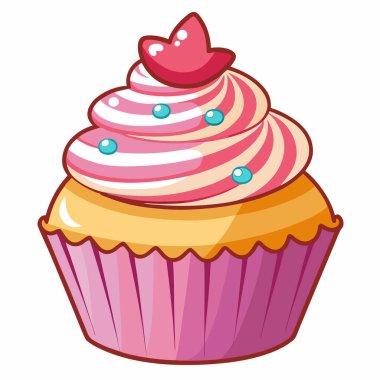 Kek vektör illüstrasyonu beyaz arkaplanda izole edildi.