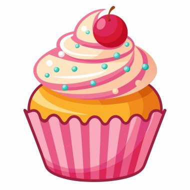 Kek vektör illüstrasyonu beyaz arkaplanda izole edildi.