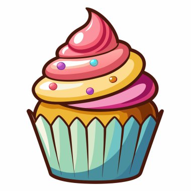 Kek vektör illüstrasyonu beyaz arkaplanda izole edildi.