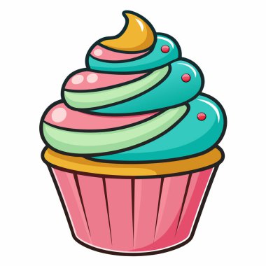 Kek vektör illüstrasyonu beyaz arkaplanda izole edildi.