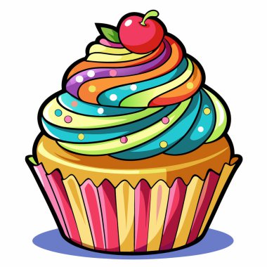 Kek vektör illüstrasyonu beyaz arkaplanda izole edildi.