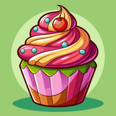 Kek vektör illüstrasyonu beyaz arkaplanda izole edildi.