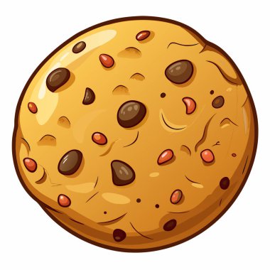 Beyaz arkaplanda yulaf ezmesi üzümlü kurabiye vektör çizimi izole.