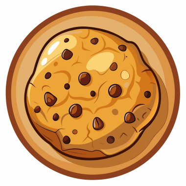 Beyaz arkaplanda yulaf ezmesi üzümlü kurabiye vektör çizimi izole.