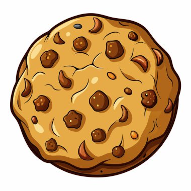 Beyaz arkaplanda yulaf ezmesi üzümlü kurabiye vektör çizimi izole.