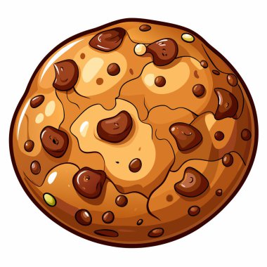 Beyaz arkaplanda yulaf ezmesi üzümlü kurabiye vektör çizimi izole.