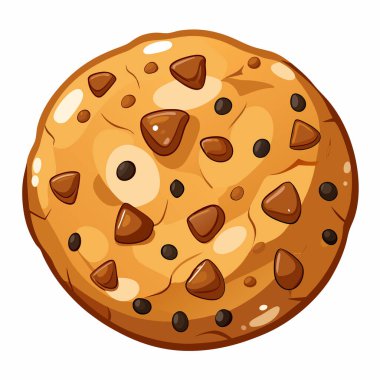 Beyaz arkaplanda yulaf ezmesi üzümlü kurabiye vektör çizimi izole.