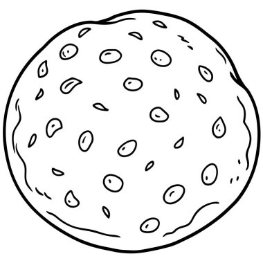 Beyaz arkaplanda yulaf ezmesi kuru üzümlü kurabiye çizgisi sanat vektör çizimi çizimi izole edilmiş.