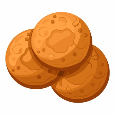 Beyaz arkaplanda izole edilmiş tarçınlı tarçınlı tarçınlı kurabiye vektörü çizimi.