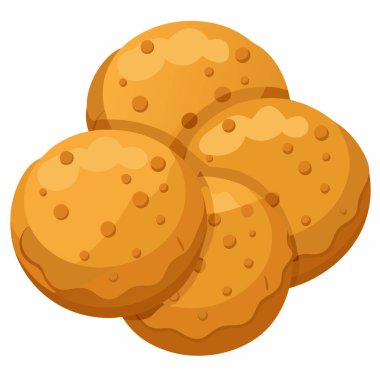 Beyaz arkaplanda izole edilmiş tarçınlı tarçınlı tarçınlı kurabiye vektörü çizimi.