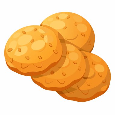 Beyaz arkaplanda izole edilmiş tarçınlı tarçınlı tarçınlı kurabiye vektörü çizimi.