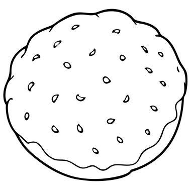 Beyaz arkaplanda izole edilmiş tarçınlı tarçınlı tarçınlı pasta çizgisi çizimi.