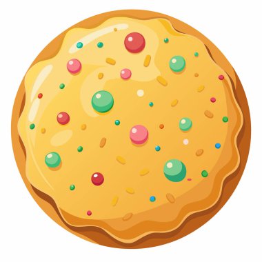 Sugar Cookie vektör illüstrasyonu beyaz arkaplanda izole edildi.