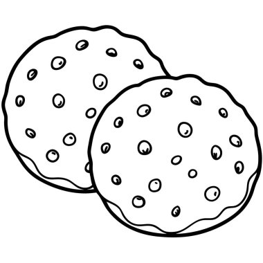 Sugar Cookie çizgi sanat tarzı vektör çizimi beyaz arkaplan üzerinde izole.