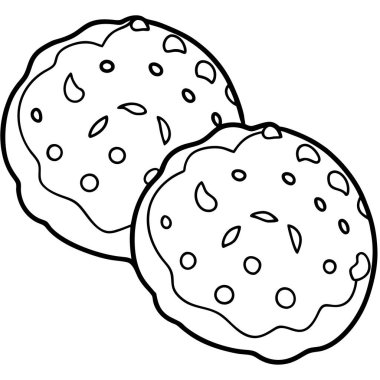 Sugar Cookie çizgi sanat tarzı vektör çizimi beyaz arkaplan üzerinde izole.