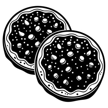 Şeker Kurabiyesi siluet vektör çizimi beyaz arkaplanda izole.
