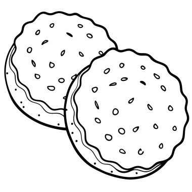 Sugar Cookie çizgi sanat tarzı vektör çizimi beyaz arkaplan üzerinde izole.