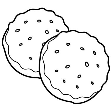 Sugar Cookie çizgi sanat tarzı vektör çizimi beyaz arkaplan üzerinde izole.