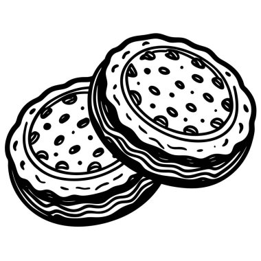 Sugar Cookie çizgi sanat tarzı vektör çizimi beyaz arkaplan üzerinde izole.