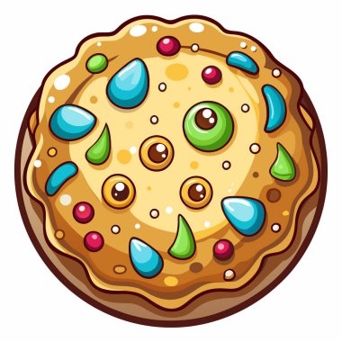 Sugar Cookie vektör illüstrasyonu beyaz arkaplanda izole edildi.