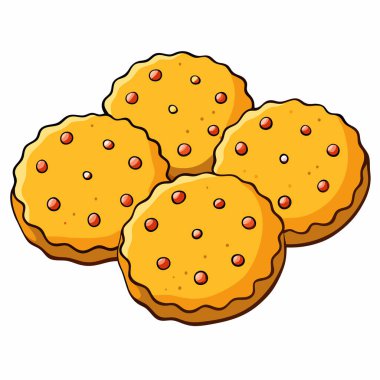 Şeker Kurabiyesi vektör çizimi beyaz arkaplanda izole edildi.