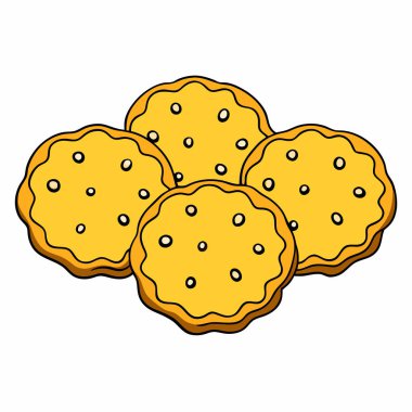 Şeker Kurabiyesi vektör çizimi beyaz arkaplanda izole edildi.