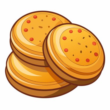 Beyaz arkaplanda izole edilmiş Arepas vektör illüstrasyonu.