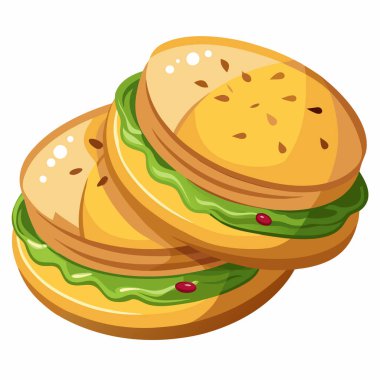 Beyaz arkaplanda izole edilmiş Arepas vektör illüstrasyonu.