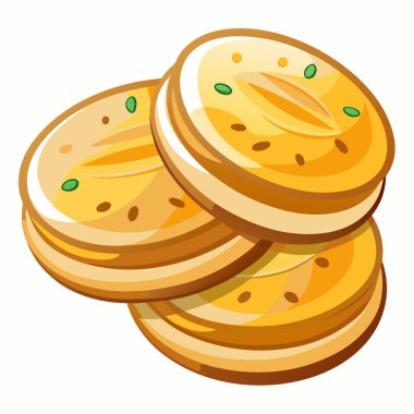 Beyaz arkaplanda izole edilmiş Arepas vektör illüstrasyonu.