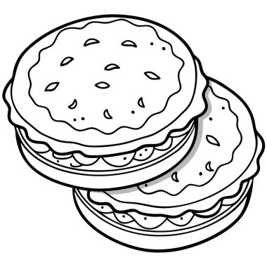 Beyaz arkaplanda izole edilmiş Arepas çizgisi sanat tarzı vektör çizelgesi.