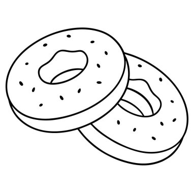 Simit çizgisi sanat tarzı vektör çizimi beyaz arkaplanda izole edildi.