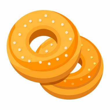 Simit vektör çizimi beyaz arkaplanda izole edildi.