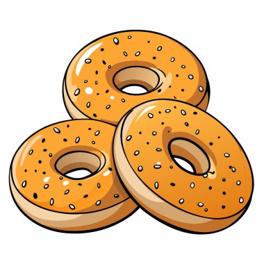 Simit vektör çizimi beyaz arkaplanda izole edildi.