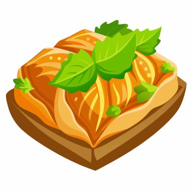 Beyaz arkaplanda izole edilmiş Baklava vektör illüstrasyonu.