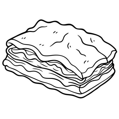 Beyaz zemin üzerinde izole edilmiş Baklava çizgisi sanat tarzı vektör çizimi.