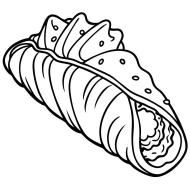 Cannoli çizgisi sanat tarzı vektör çizimi beyaz arkaplanda izole edildi.