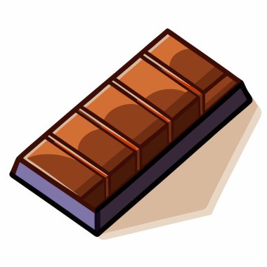 Beyaz arkaplanda izole edilmiş çikolata çubuğu vektör illüstrasyonu.