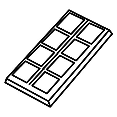 Çikolata Çubuğu çizgisi çizimi beyaz arkaplanda izole edilmiş.