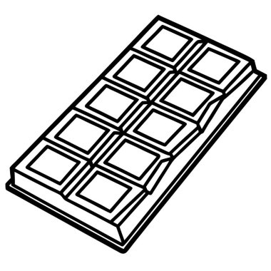 Çikolata Çubuğu çizgisi çizimi beyaz arkaplanda izole edilmiş.